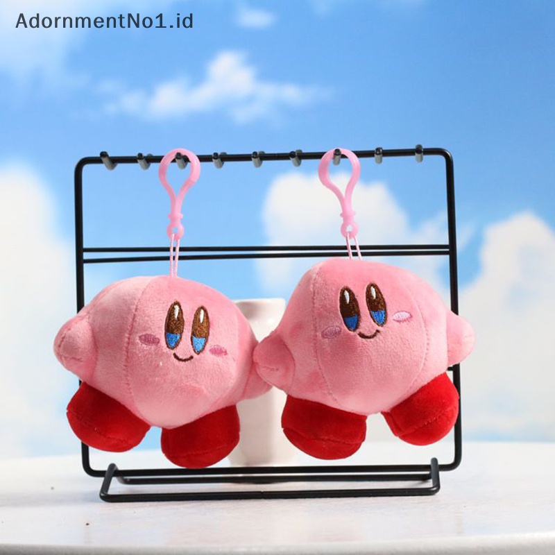 [AdornmentNo1] Lucu Anime bintang Kirby Plush liontin kartun Kawaii boneka lembut tas sekolah ornamen gantungan kunci aksesoris untuk anak hadiah