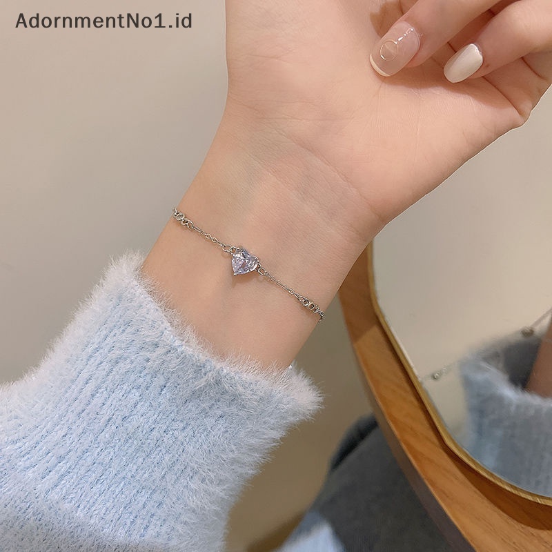 [AdornmentNo1] Mewah berkilau Adjustable Zircon gelang cinta tarik gelang untuk wanita Fashion kreatif perhiasan pernikahan hadiah ulang tahun