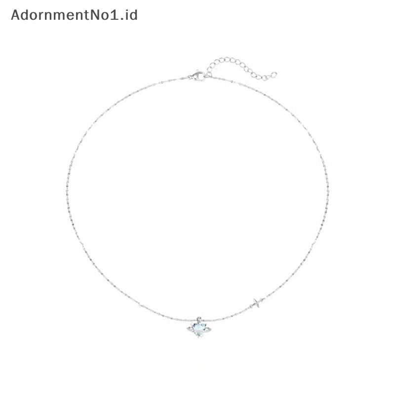 [AdornmentNo1] Korea Fashion kalung berbentuk hati zirkon kalung liontin temperamen rantai klavikula untuk wanita perhiasan hadiah pesta ulang tahun