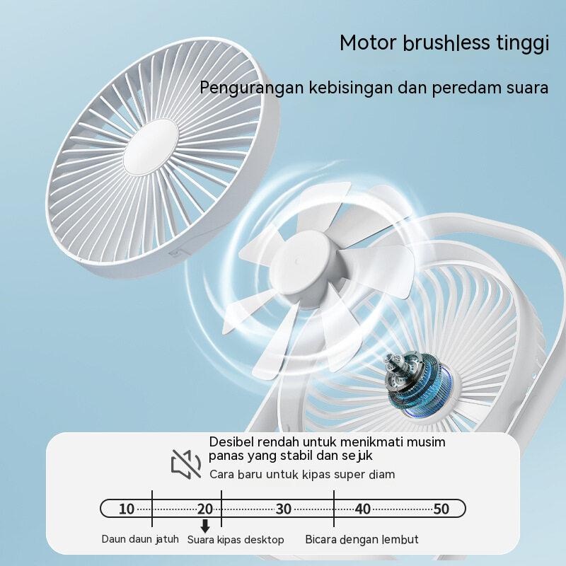 Portable Fan 4000mAh Rotateable Rechargeable Led Illuminated 4 gear Wind Speed 330° Degree Rotata