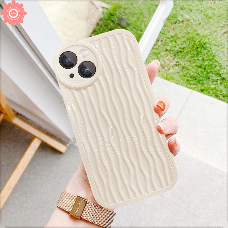 Simple Water Ripple Round Lens Phone Case Compatible for IPhone 7 8 Plus XR 11 12 13 14 Pro Max 14 Plus X XS Max 11Pro Max SE 2020 Shockproof Glossy Soft TPU Cover