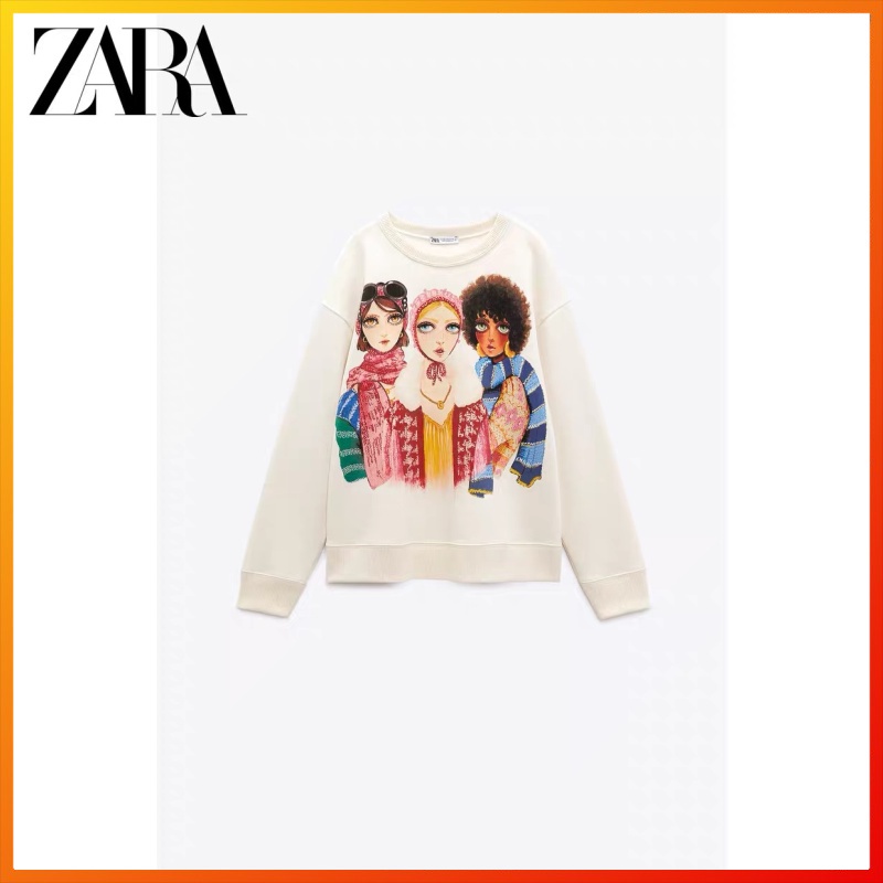 ZARA winter new girl print sweater