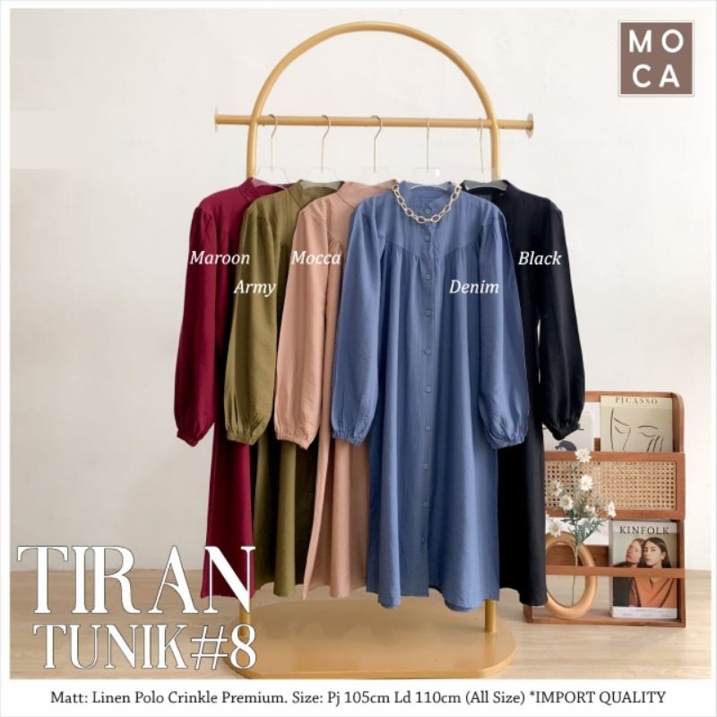 TIRAN TUNIK #9 ORI MOCA | Ld110 Linen Polo Crinkle Premium