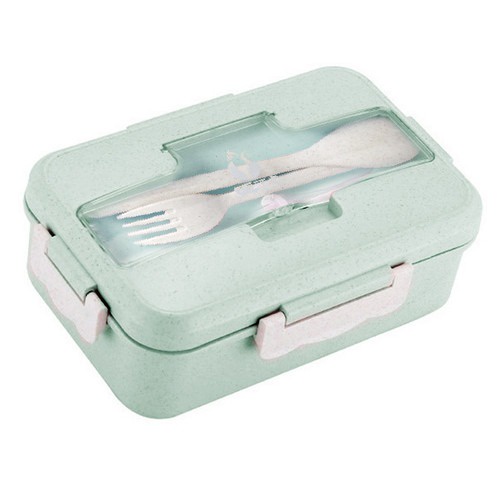 GOS - E209- Kotak Makan 4 in 1 / Tempat Makan Satu Set / Kotak Bekal Makan Jerami Gandum Lunch Box