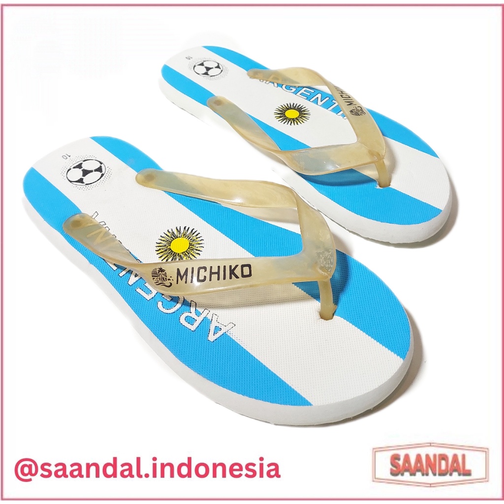 Sandal Jepit Ringan Michiko Argentina Brasil Spanyol Jerman Belanda Pria Laki-laki