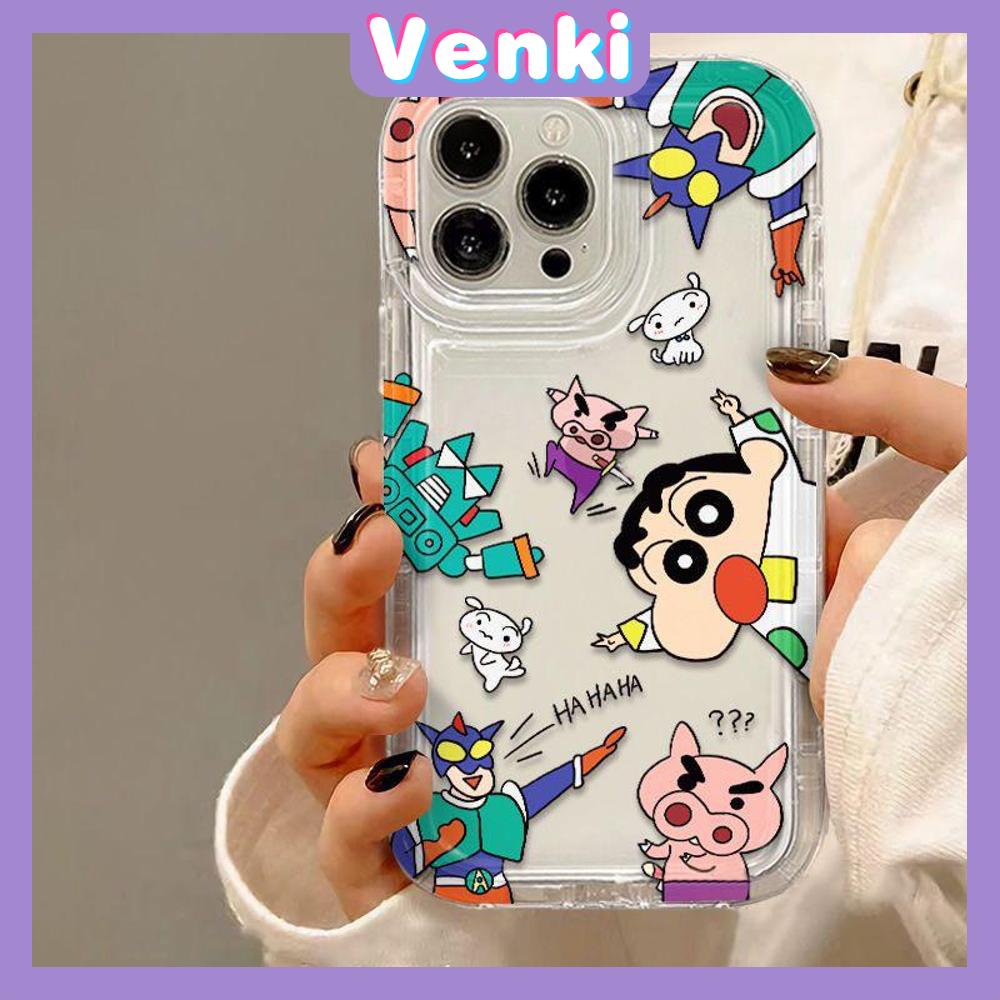 VENKI - Untuk iPhone 11 Case Bening Phone Case TPU Soft Airbag Shockproof Protection Camera Cute Small New Case Kompatibel dengan iPhone 14 13 Pro Max iPhone 12 Pro Max XR XS 7 8Plus