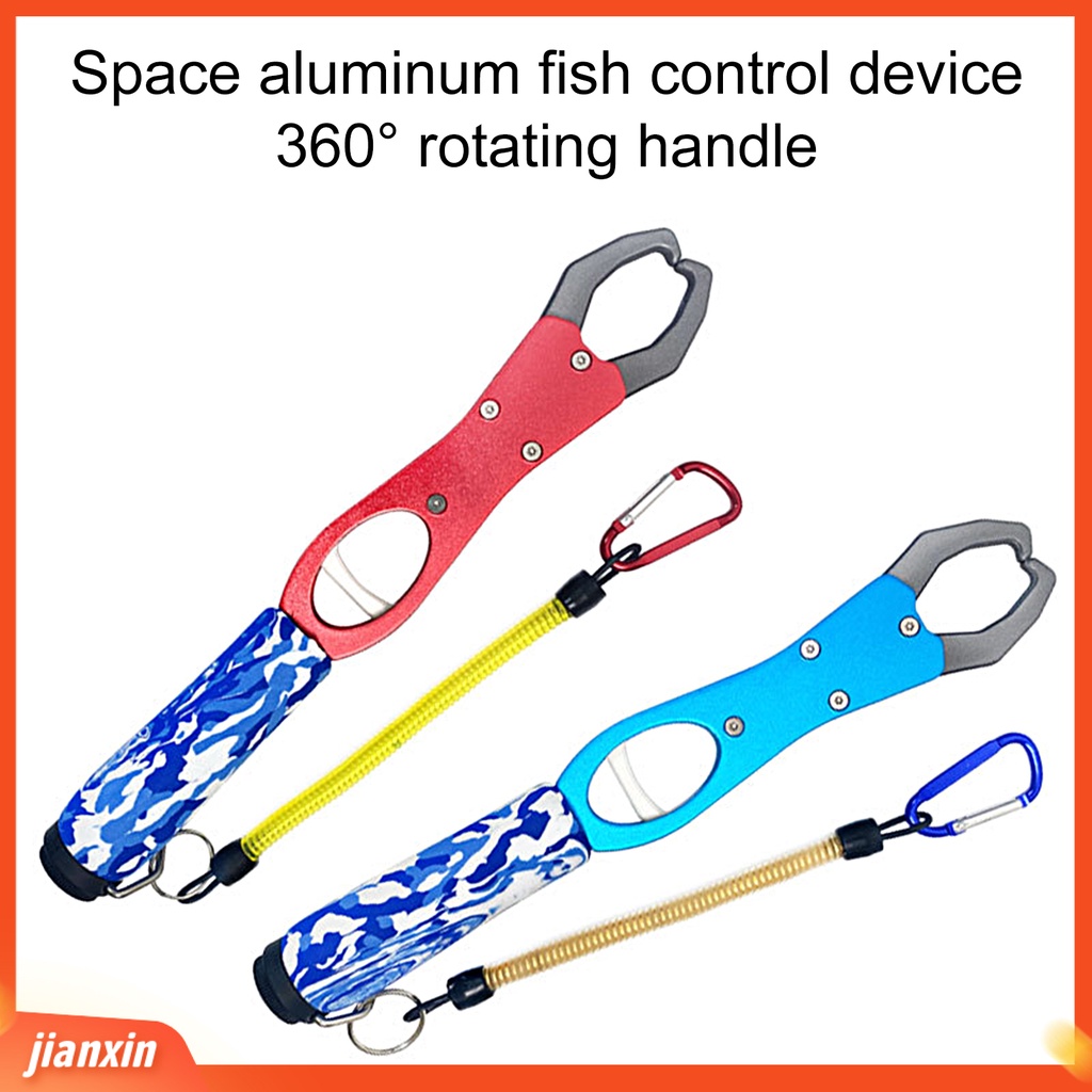 (In Stock) Tang Pancing Grip Berputar 360derajat Elastisitas Tinggi Tangkap Mulut Ikan Fish Gripper Alat Buka Kaitan Dengan Skala Untuk Memancing Tanah