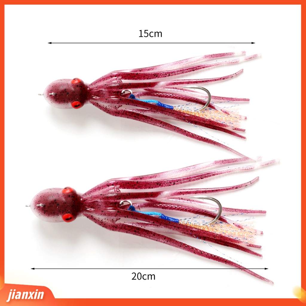 (In Stock) 110g /150g /200g Umpan Gurita Lembut Luminous Realistis Ketangguhan Yang Baik Silikon Memancing Gurita Memikat Aksesori Memancing