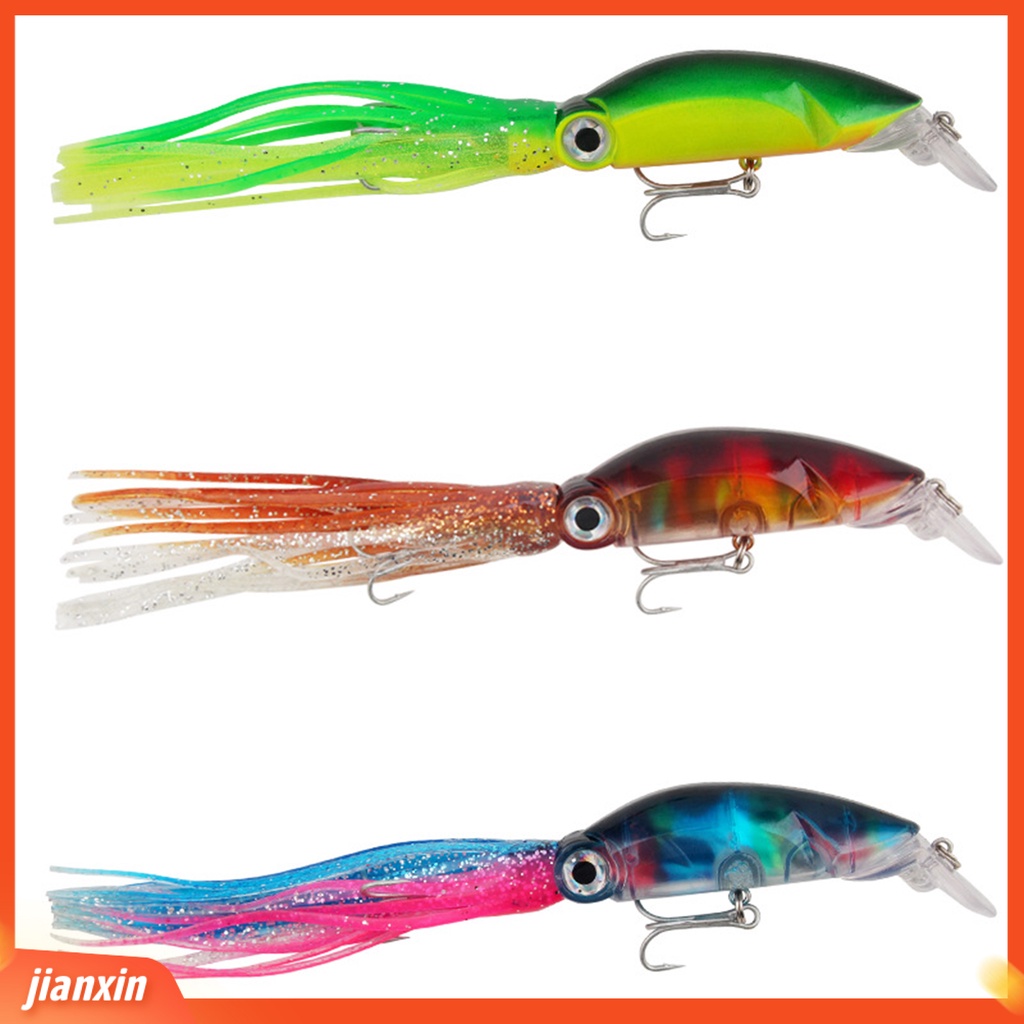 (In Stock) 18cm /17.6g Squid Lure Mengambang Vivid ABS Kekuatan Tinggi Bicyclic Fishing Lure Untuk Air Asin