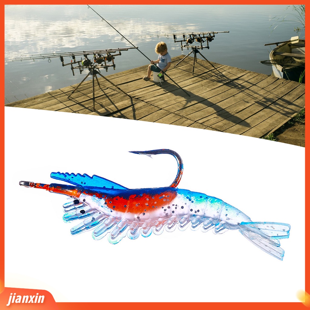 (In Stock) 5Pcs /Pack 6cm3g Soft Lures Realistis Simulasi Mata Angling PVC Udang Buatan Umpan Palsu Peralatan Memancing Untuk Pemancing