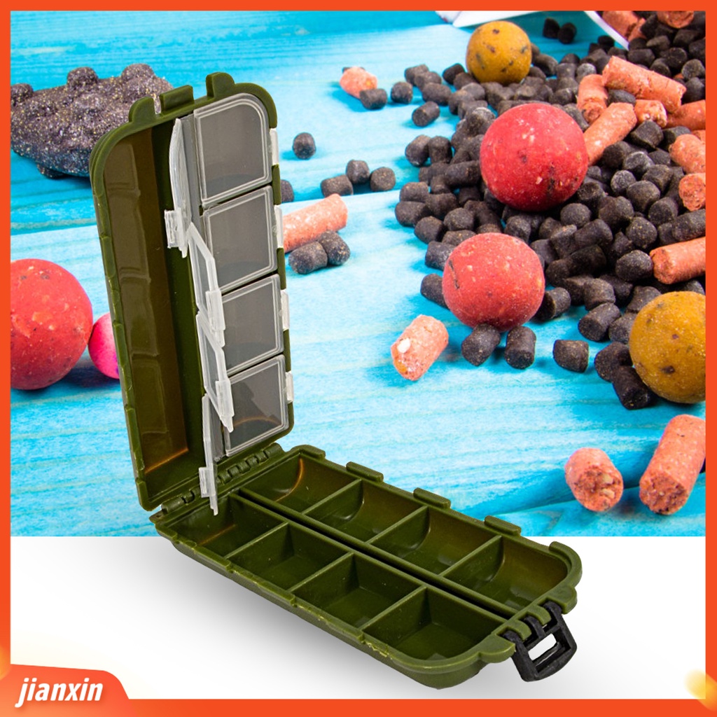 (In Stock) Kotak Umpan Kokoh Anti Gores Pembukaan Dua Sisi Multi Slot Gear Organisasi Umpan Persegi Panjang Sequin Tackle Container Box Outdoor Mancing