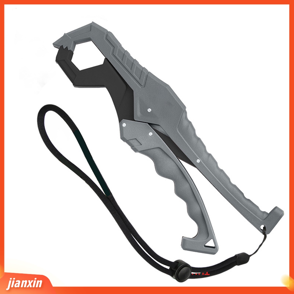 (In Stock) Fish Gripper with Lanyard Ergonomic Handle Tahan Air Serat Kaca Tang Mulut Keeper Alat Pancing Bibir Ikan Grabber Grip Alat Keep Holder Perlengkapan Memancing