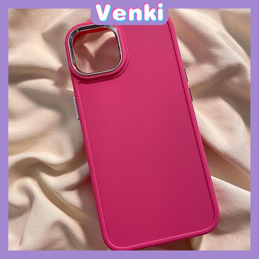 VENKI - Untuk iPhone 11 Casing Ponsel Lubang Halus TPU Kubus Rubik Plating Bingkai Lensa Casing Ponsel Anti Guncangan Casing Kamera Sederhana Kompatibel dengan iPhone 14 13 Pro max 12 Pro Max 11 7 8 Plus