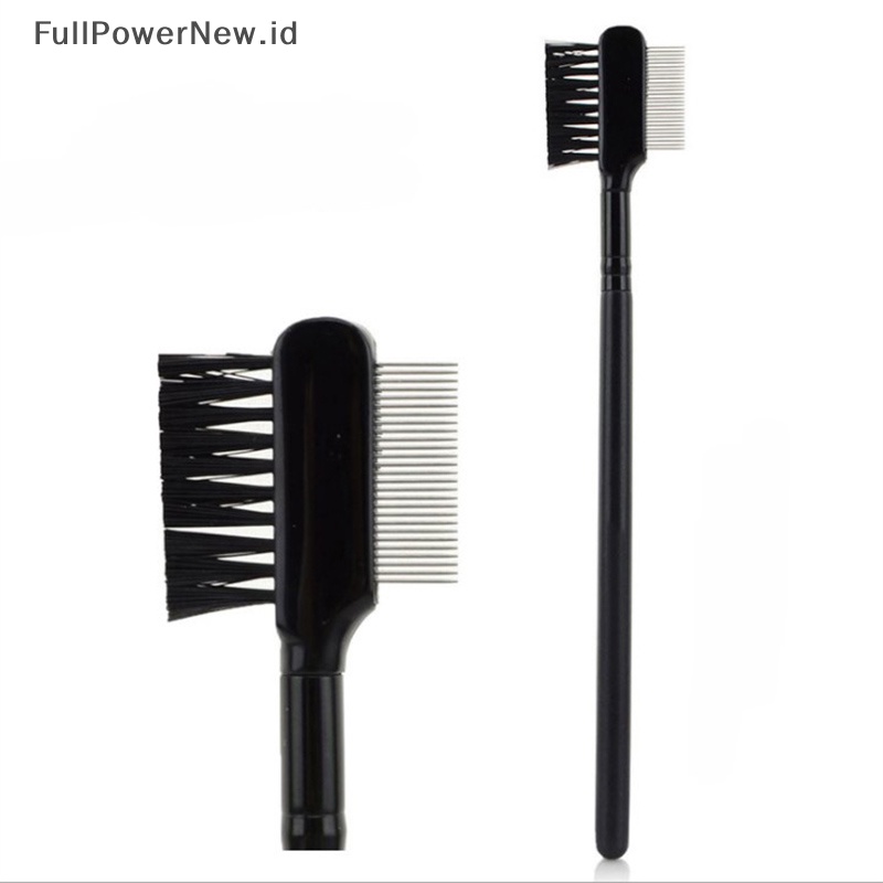 Power Sisir Alis Sikat Bulu Mata Gigi Baja Dual-Comb Extension Brush Sisir Logam ID