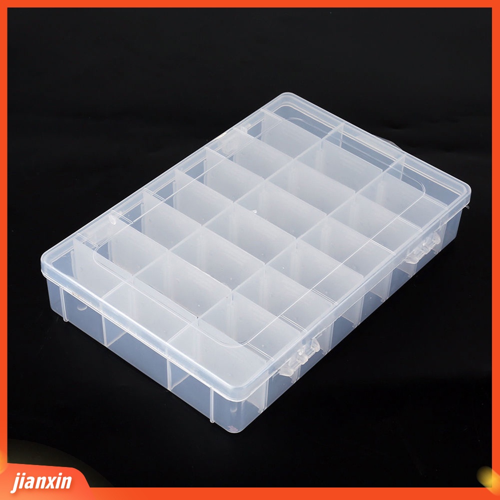 (In Stock) 24/15/8 Kompartemen Kotak Penyimpanan Manik Pancing Perhiasan Plastik Yang Dapat Dilepas