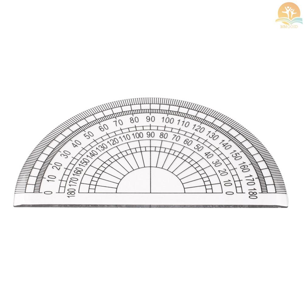 In Stock 4buah Set Penggaris Alat Geometri Matematika Bahan Plastik Bening Termasuk Penggaris Lurus 6-inci &amp; 2pcs Penggaris Segitiga &amp; Busur Derajat Untuk Perlengkapan Siswa Sekolah Kantor