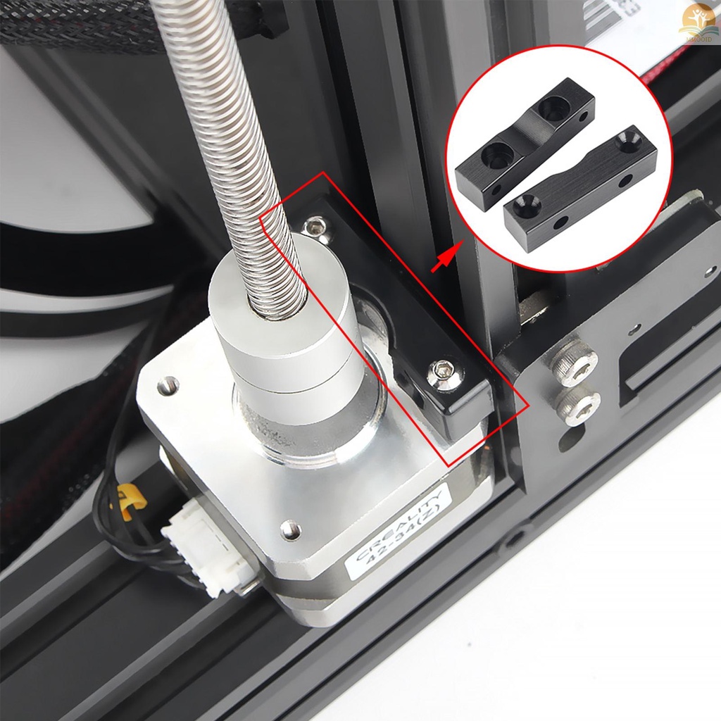 In Stock Aluminium Alloy Z Axis Stepper Motor Mount Block 3D Printer Upgrade Kit 3D Printer Z Axis Stepper Rak Tetap Dengan Sekrup Mur Kompatibel Dengan CR-10 /CR10S /ENDER-3/ENDER-3 PR