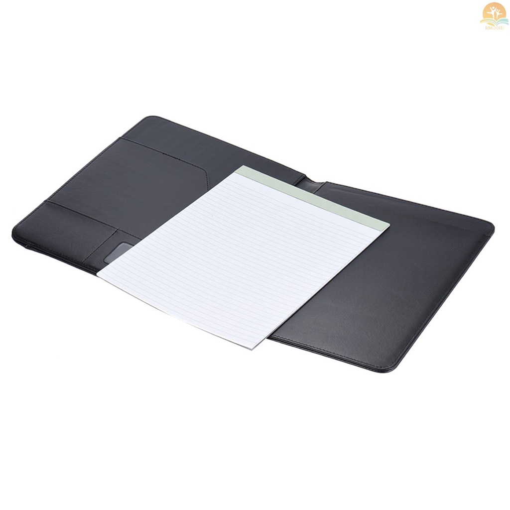 In Stock Multifungsi Bisnis Portfolio Padfolio Folder Dokumen Case Organizer A4 Kulit PU Dengan Holder Kartu Nama Memo Note Pad