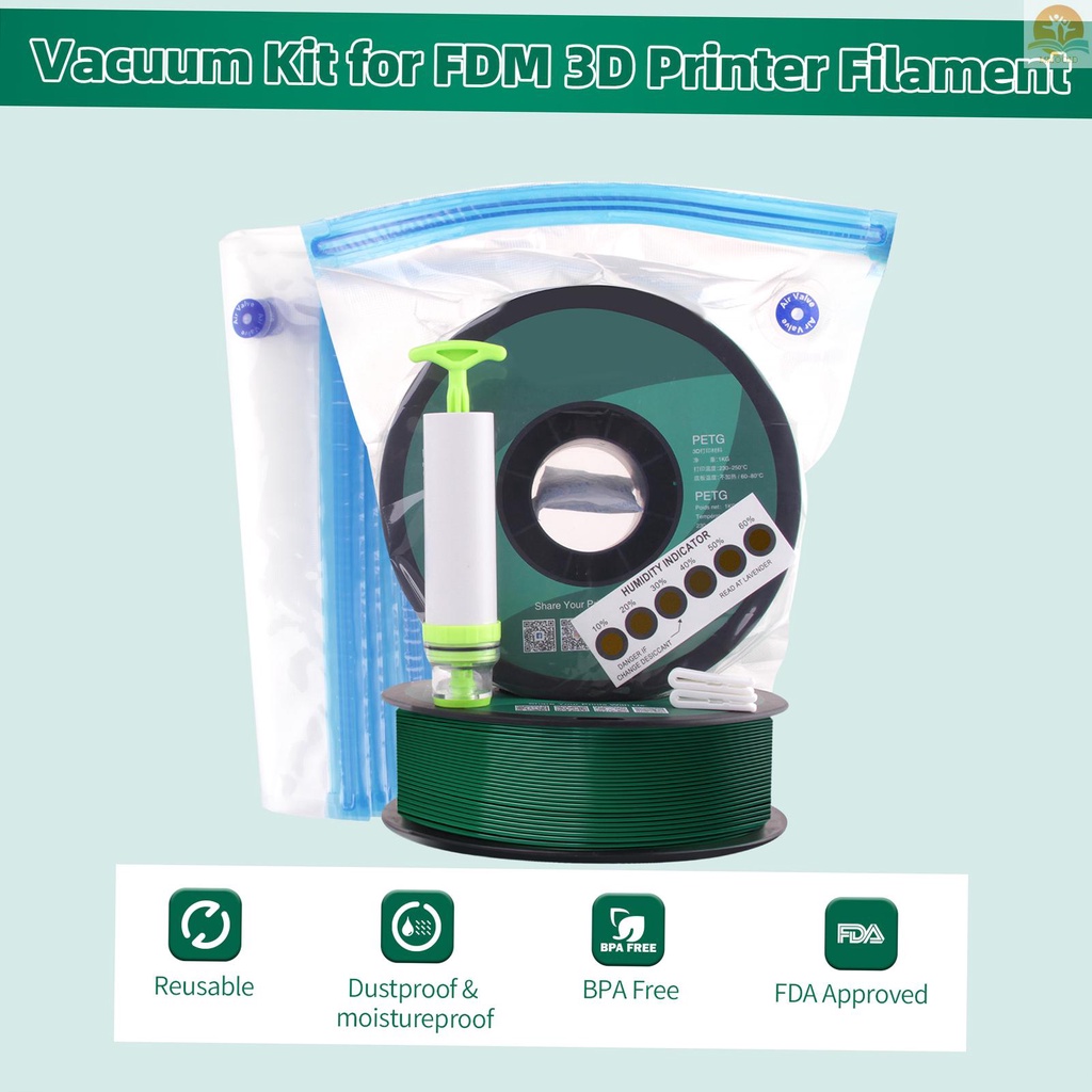 In Stock eSUN Vacuum Storage Bag Kit Untuk FDM 3D Printer Filament Vakum Kompresi Menebal Tas Penghemat Ruang Reusable Dry Pouch Dengan Pompa Tangan Klip Penyegel Indikator Kelembaban Ca