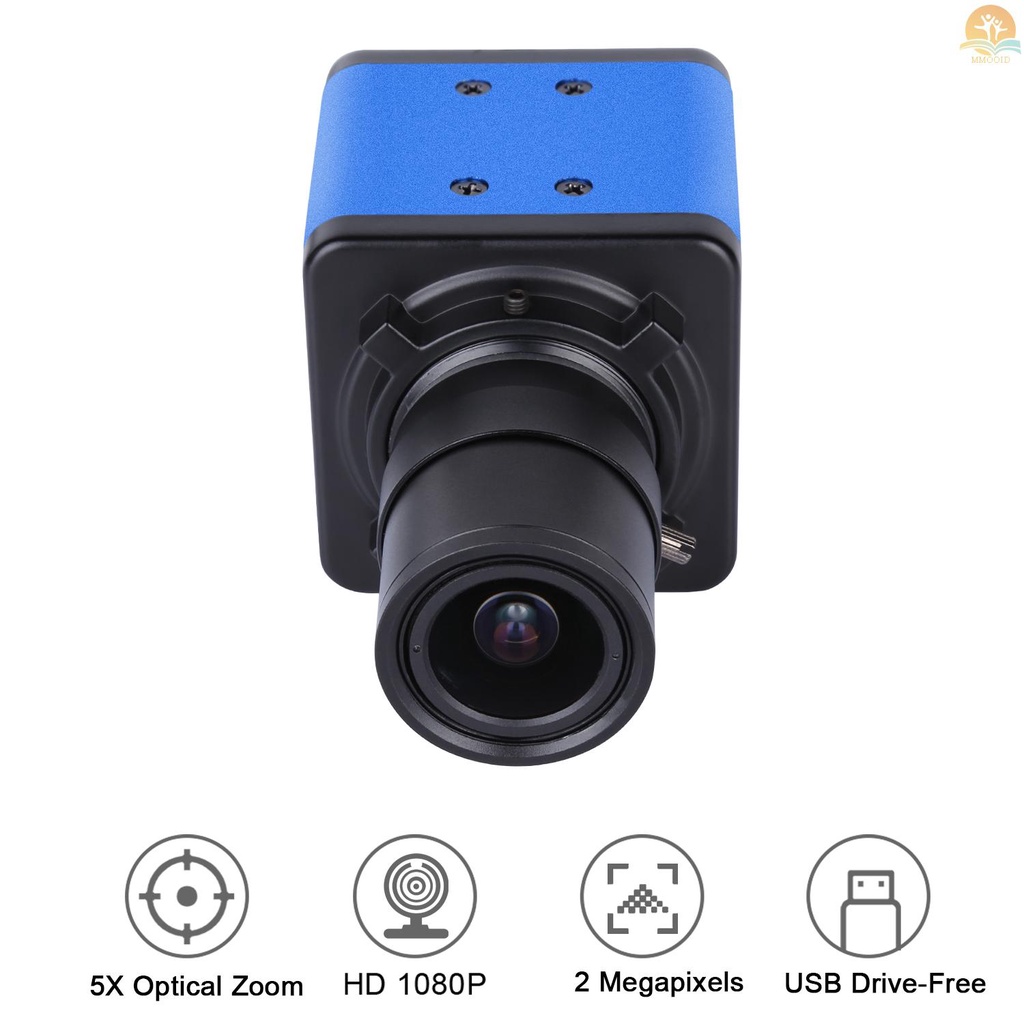 In Stock 1080P HD Camera  Camera Webcam 2 Megapixels 5X Optical Zoom 155 Degree Wide Viewing Manual Focus Auto Exposure Compensation with Microphone USB Plug &amp; Play for Vid