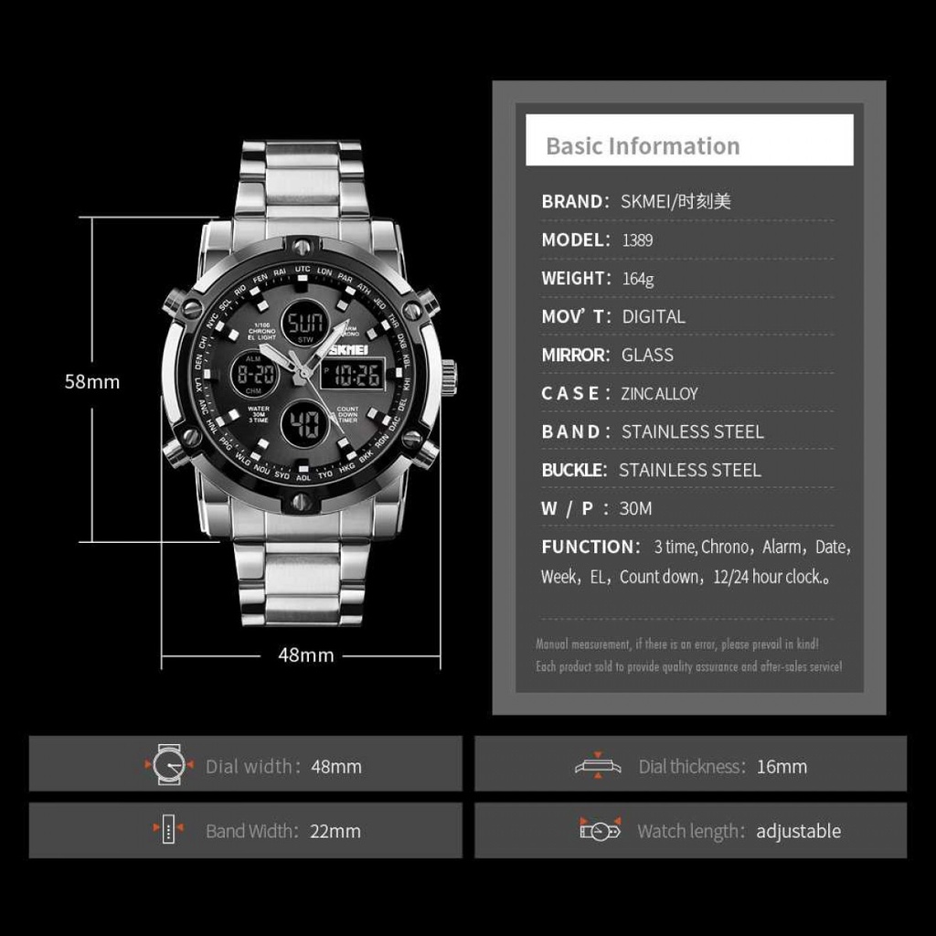 SKMEI Jam Tangan Pria Kasual Digital Analog Waterproof