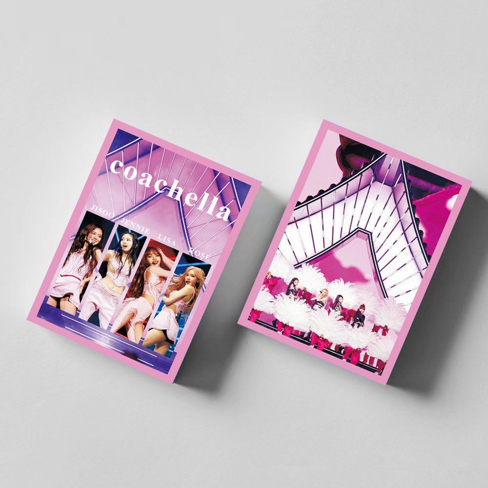 55pcs /box Hitam-Pink Coachella Stage Photocards Album Kartu Lomo Black Pink Kpop Collection