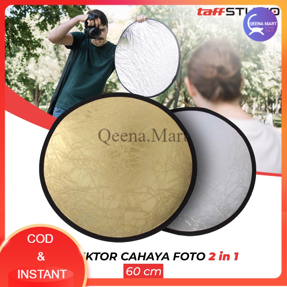 Round Reflektor Cahaya Foto 2 in 1 Gold Silver - YE-R110