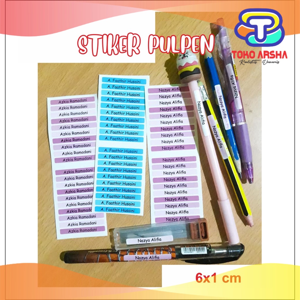 

(isi 130 pcs) Stiker Peralatan Tulis Sekolah Kantor Pensil Bolpoin Buku Toko_Arsha Custom