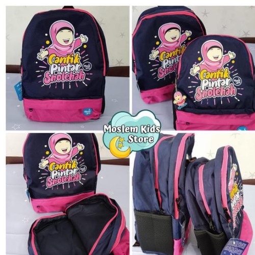 Tas Anak Sekolah Moslem Kids Seri Couple Nilon Waterproof (Anti Air) - CantikPintar-Ny, SMALL (PAUD-