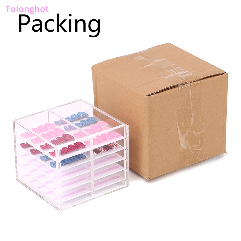 Tolonghot&gt; 5/10lapisan Nail Art Storage Display Box Memakai Armor Transparan Akrilik Kotak Manicure Collector Box Sudah Finishing Packing Kuku Palsu Dengan Baik