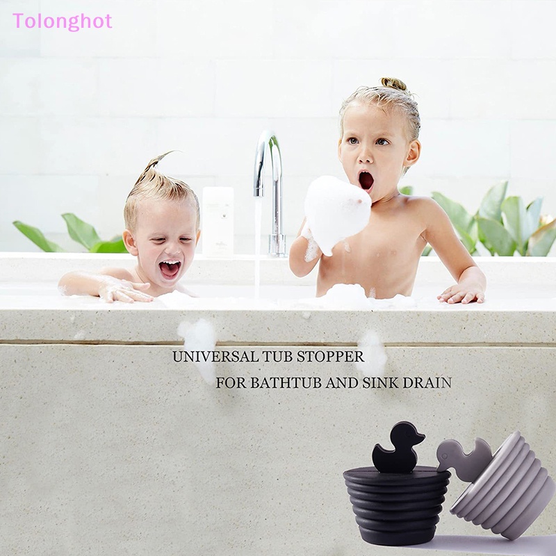 Tolonghot&gt; Sumbat Bathtub 2Pcs Universal Tub Stopper Dapur Silikon Bath Plug Lucu Sumbat Saluran Bathtub Plug Untuk Wastafel Kamar Mandi Sumur