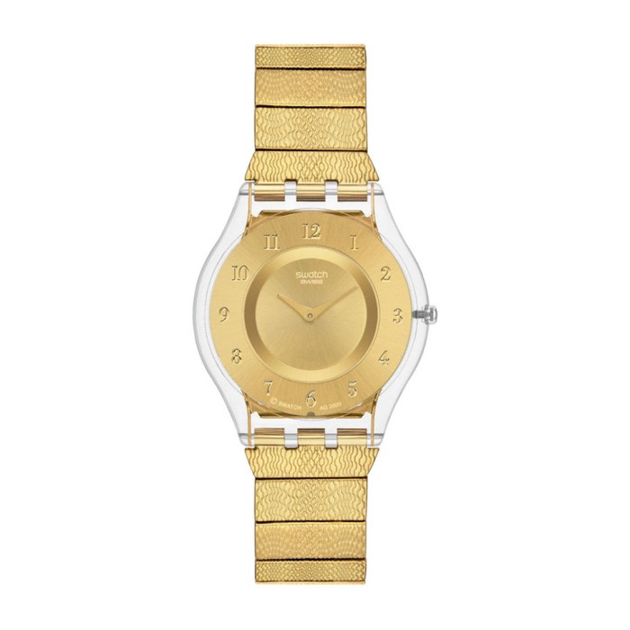 Original 100% SWATCH SFK355G Skin Warm Gold Jam Tangan Wanita Analog  Swiss Garansi Resmi 2 Tahun