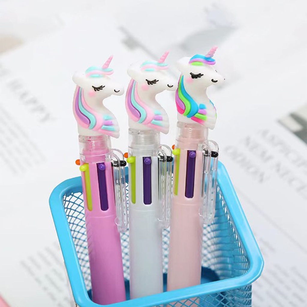 TM Pena Mekanik 6 Warna Pena Unicorn 6 Warna Pulpen Mekanik Karakter Unicorn Import S081