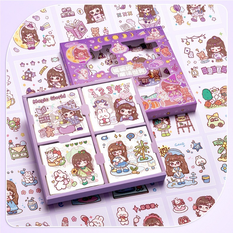 

NINI STIKER KOREA ISI 100 PCS STICKER DECO |STICKER VIRAL TICKER KOREA STICKER BOX