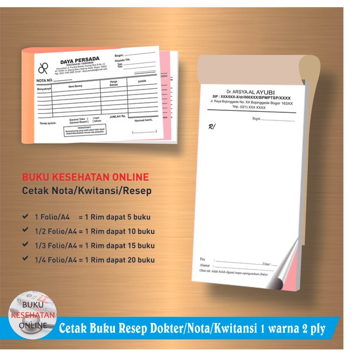 ✨BISA COD✨ -Buku Resep Dokter - Nota - Kwitansi NCR Rangkap 2 ply