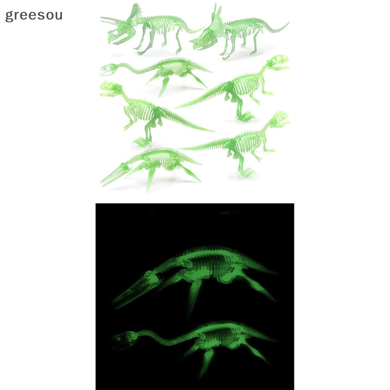 Greesou Realistis Kerangka Dinosaurus Fluorescent Dino Fossil Model Patung Dekorasi Hewan ID