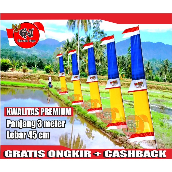 EDD Bendera umbul umbul Bandir - polos, Biru