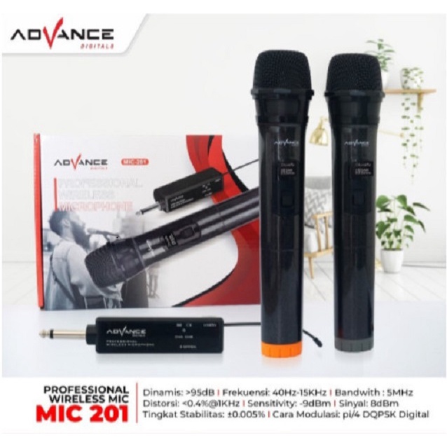 Mic Wireless Advance MIC-201 Mic Karaoke Double| Mik Wireless Double Advance MIC 201