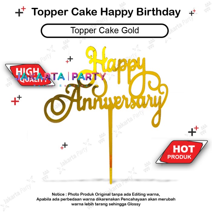 Cake Topper Happy Anniversary #2 / Topper Cake Dekorasi Kue