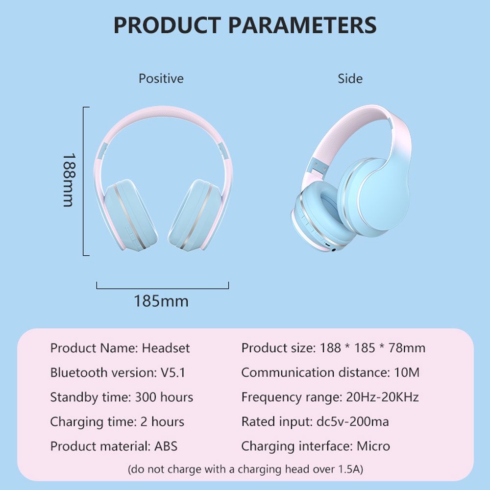 AVVIC SN-35 Wireless Headphone Bluetooth Headset Stereo Hifi Sound Music Gradient Color