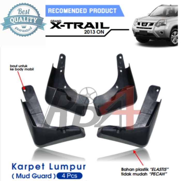 Mud Guard Karpet Lumpur Mobil Nissan X-Trail 2013 Up