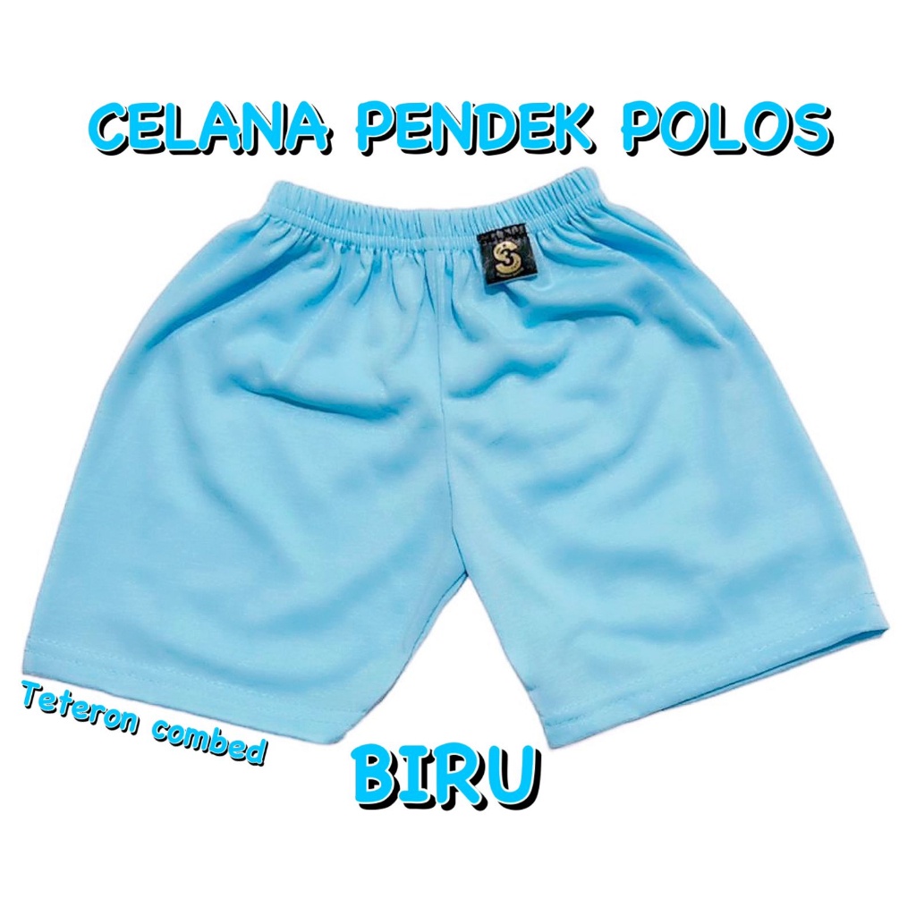 CELANA PENDEK POLOS SANTAI ANAK LAKI-LAKI/PEREMPUAN COMBED