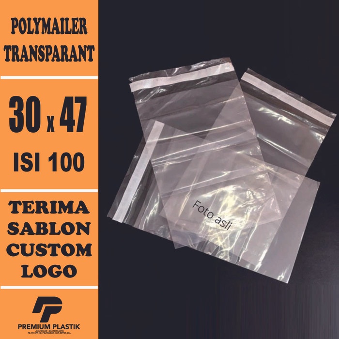 

Polymailer Transparant 30x42+5 cm isi 100 pcs