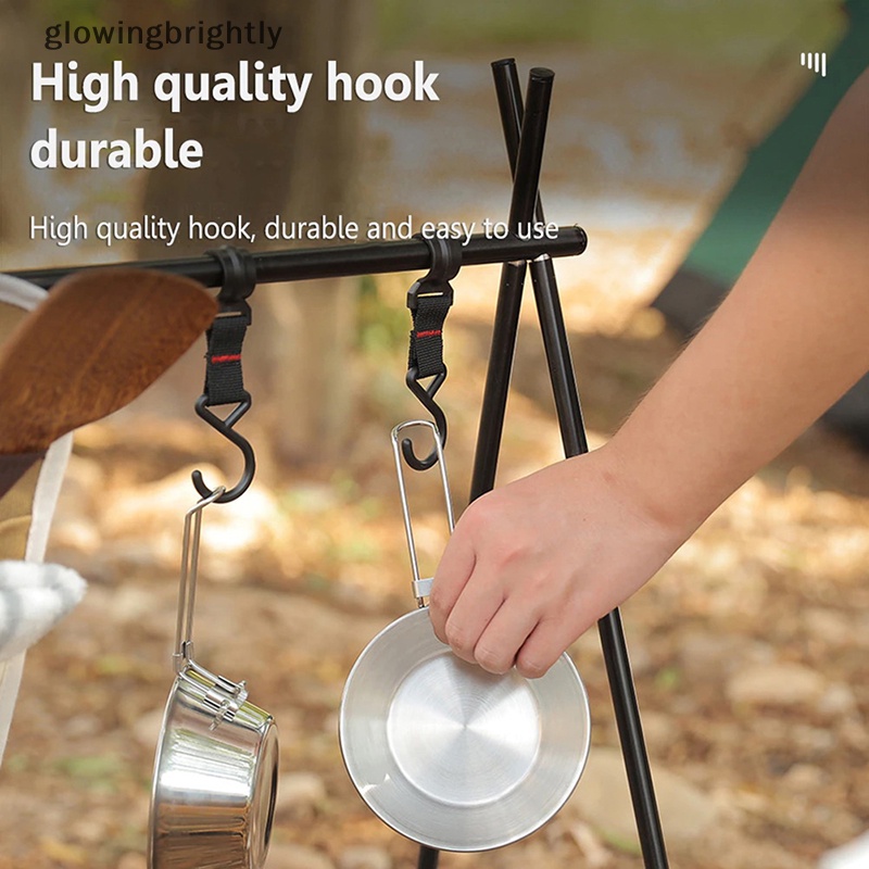 [glowingbrightly] 3/5pcs Outdoor Camping Moveable Hooks Detachable S-Shaped Hooks Alat Luar Ruangan TFX