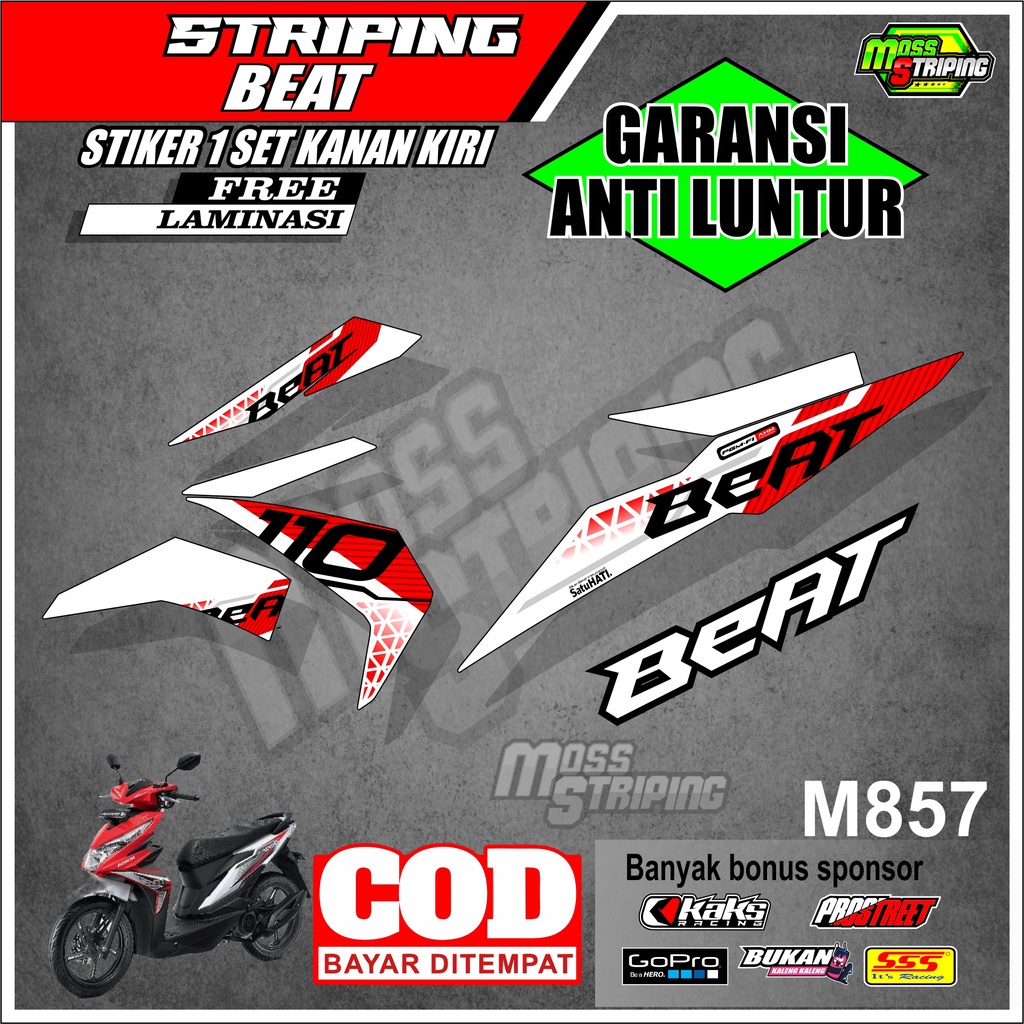 Sticker Stiker Striping Motor Honda Beat Esp Street Fi New 2016 2017 2018 2019 Semi Fullbody Design 