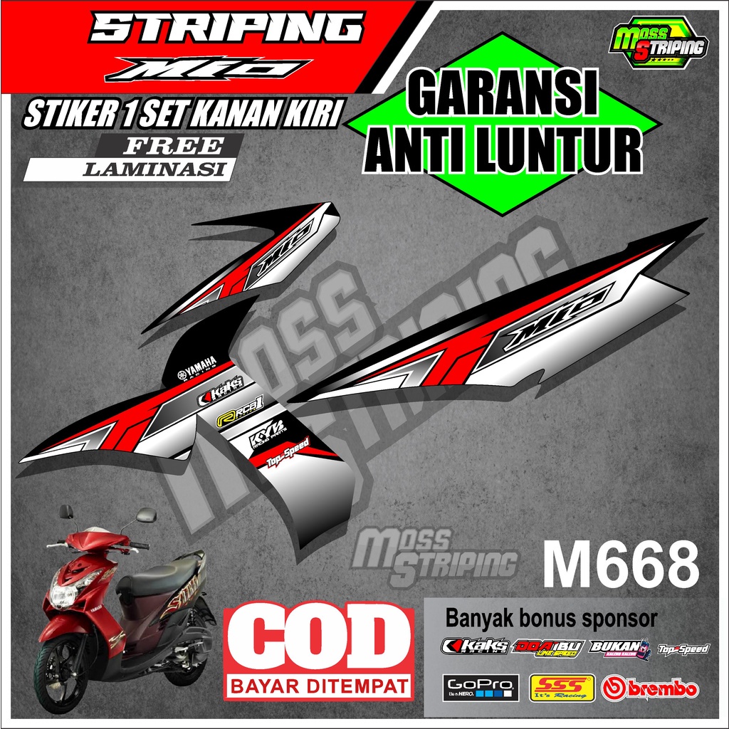MASS Striping - Striping Sticker List Variasi Motor Yamaha Mio Soul Karbu old lama 2007 2008 2009 20