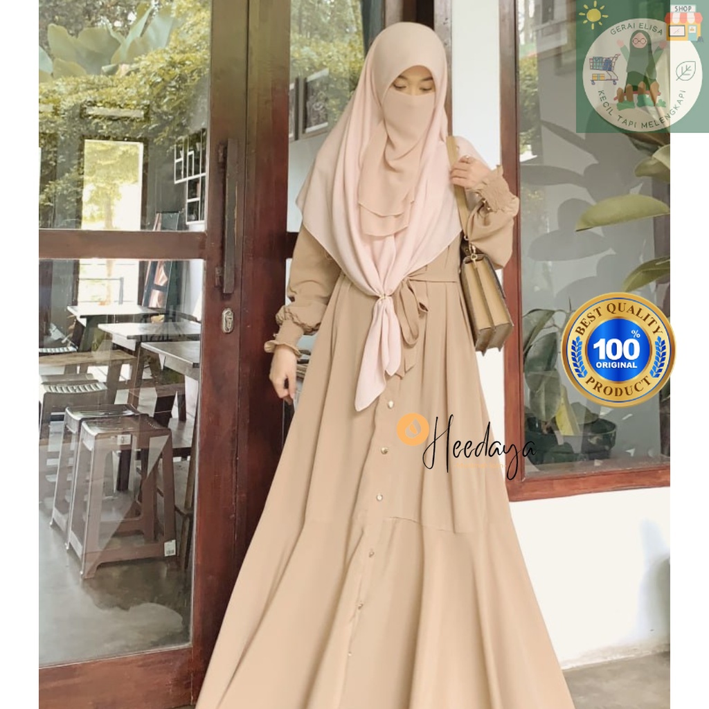 One Love SELYN Pakaian Wanita Gamis Wanita Gamis Anak Polos Warna Black Nude Pink Hazel Matcha Ukura