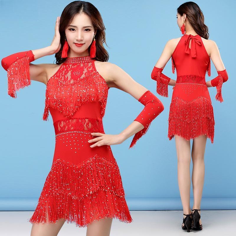Dance Latin dance dress dress highlights tassel dress social dance competition shows suit adult fema