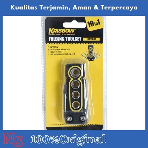 Krisbow Folding Toolset 10 In 1