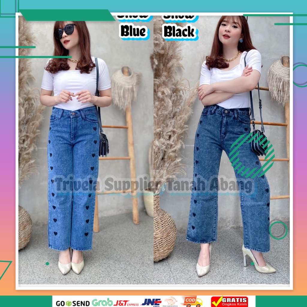 CELANA KULOT SPECIAL EDITION TERMURAH KEREN /Kulot Jeans Love Wanita / Love Cullotes / Kulot Love Ju